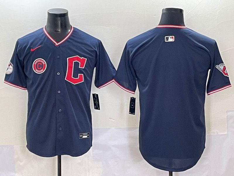 Men 2025 Cleveland Indians Blank Dark Blue Game Nike MLB Jersey style 3->cleveland indians->MLB Jersey